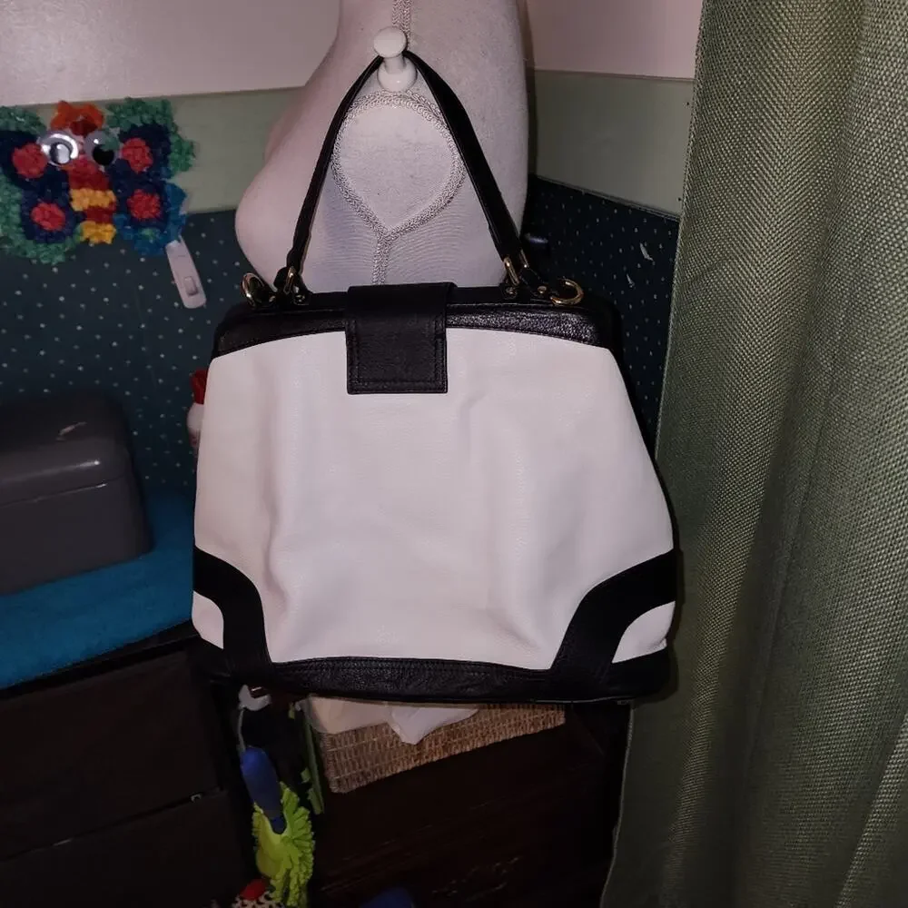 EMMA FOX EUC LRG FRAMED SATCHEL BAG